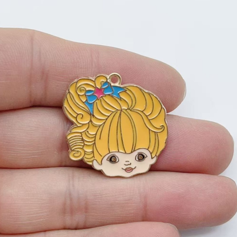 10pcs 귀여운 어린 소녀 에나멜 금속 보석 딸기 무 - Earrings 리뷰 및 가격