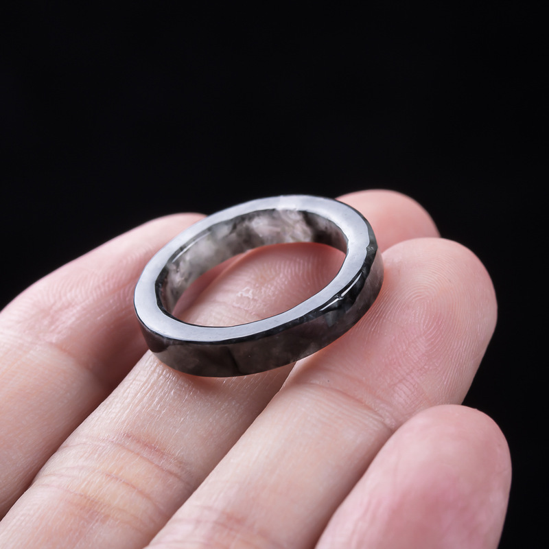 천연 A급 버마산, 블랙 제이디트 아이스 타입 반지,  - Rings 리뷰 및 가격