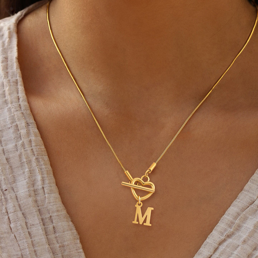 패션 A-Z 이니셜 하트 펜던트 목걸이 18K 금도금  - Initial Letter Necklace 18K Gold 리뷰 및 가격