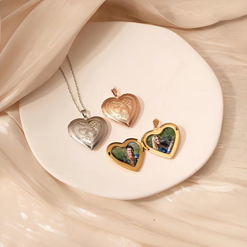 맞춤형 1/2 사진 목걸이 하트 모양 목걸이 맞춤형 사 - Heart Locket Necklace Photo 리뷰 및 가격