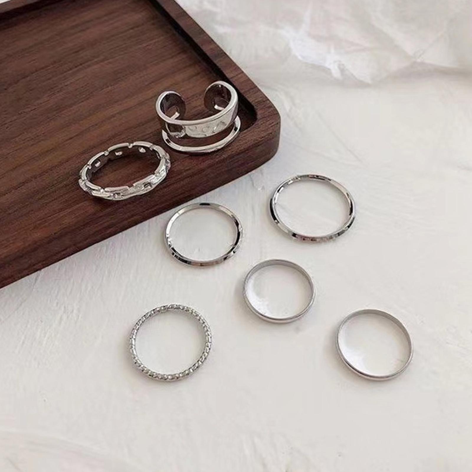 여성용 힙합 반지 세트 빈티지 실버 컬러 스태커블 너클 - Vintage Punk Knuckle Rings Set 리뷰 및 가격